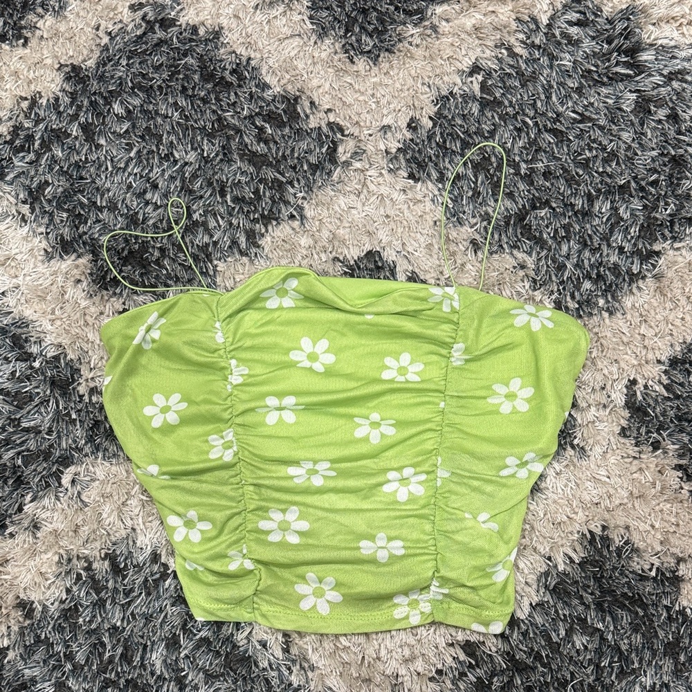 Floral Green crop top